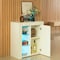 Basicwise Office or Living Room Side Storage Cabinet With LED, White QI003951.WT - alternate 3